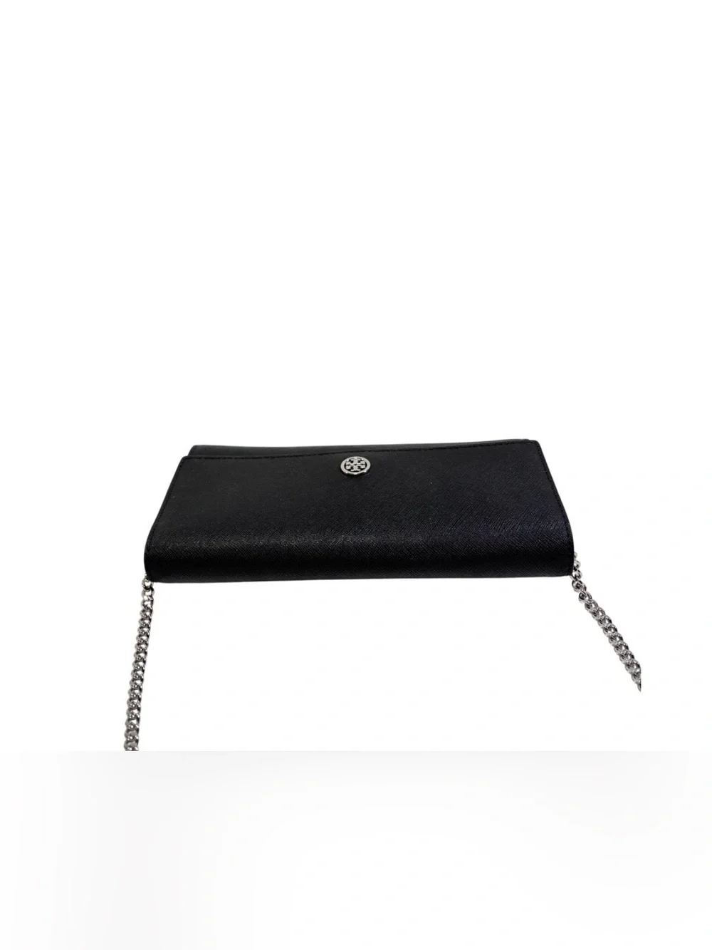 Tory Burch Black Leather Emerson Wallet on Chain Clutch
